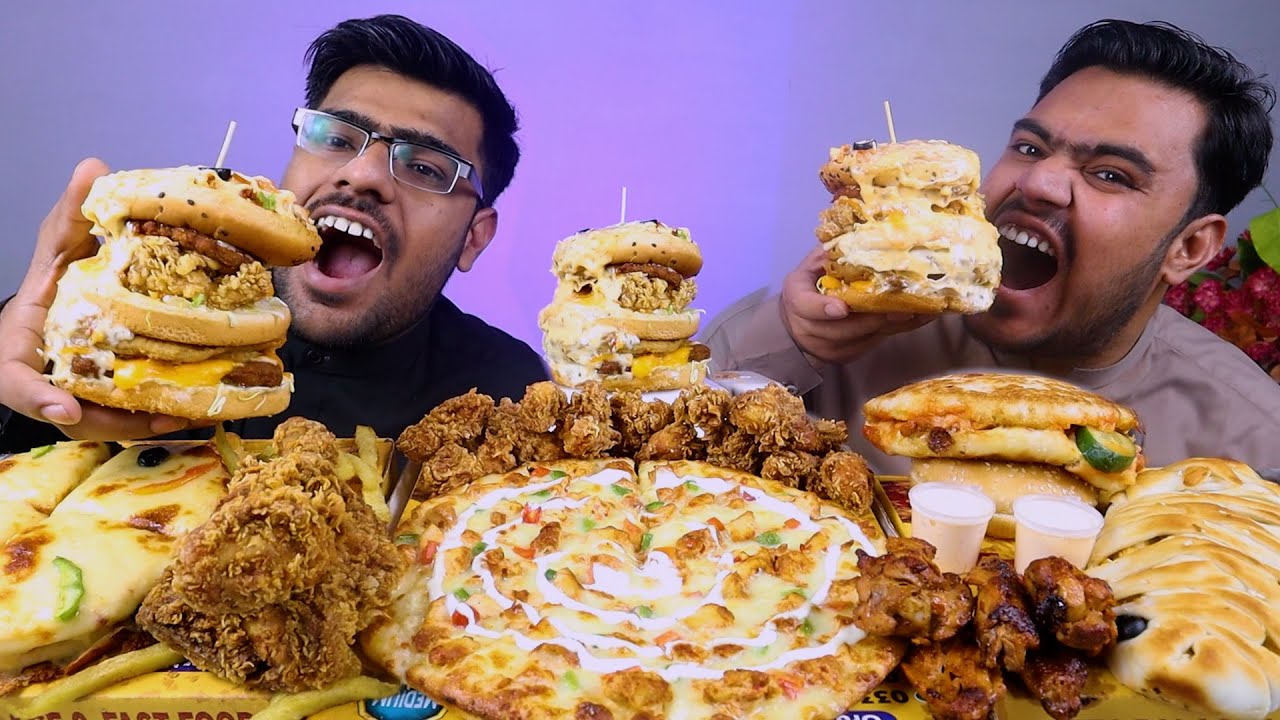 Едим бургер Биг Мак, пиццу Малай Боти, рыбные палочки... | Mukbang