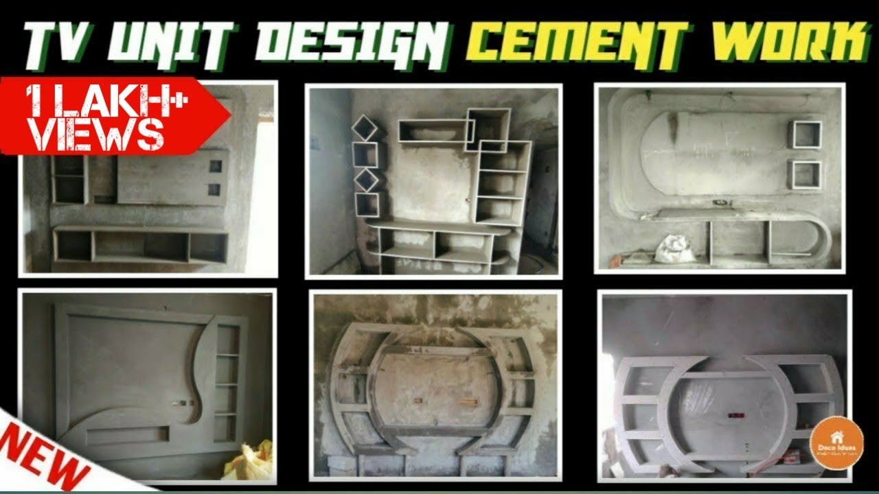 Top 30+ Tv unit design cement work ll Cement tv unit design ideas ll Modern tv unit @decoideas8913