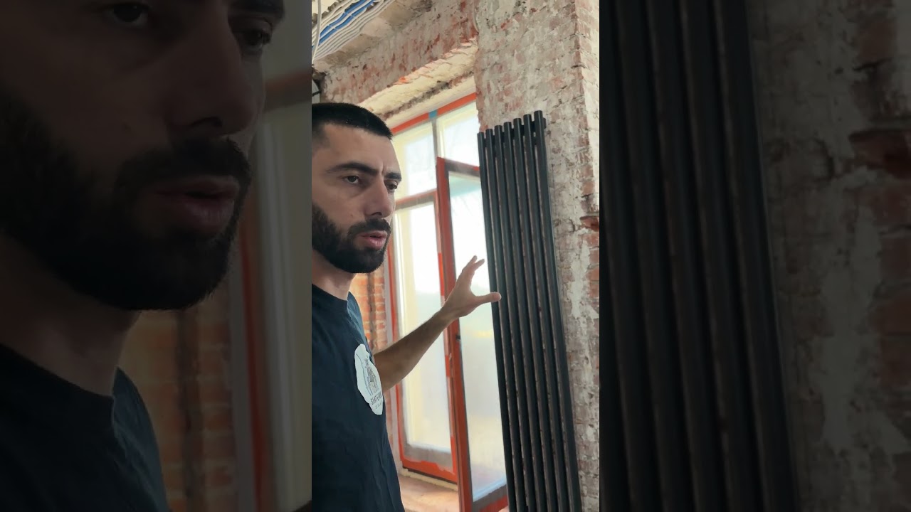 Установка вертикального радиатора