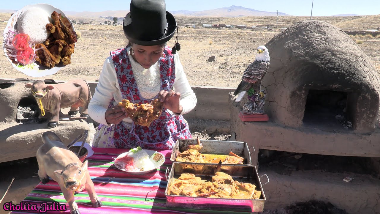POLLO al HORNO CASERO COCINANDO EN EL CAMPO - CHOLITA JULIA