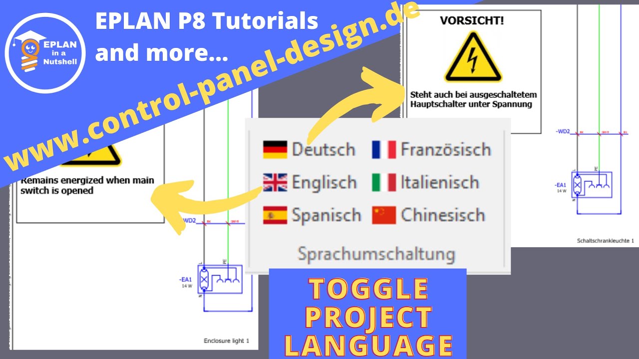 How to change the project language in EPLAN with just one click.