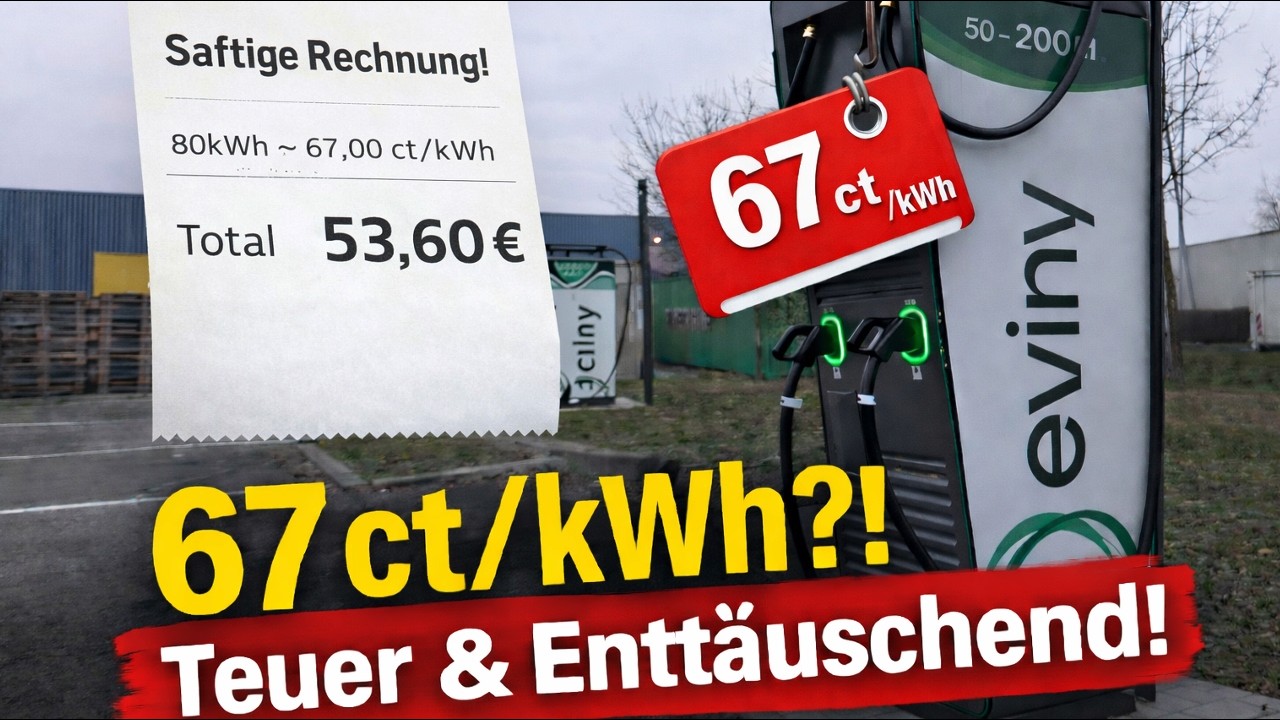 67 ct/kWh?! Eviny Ladepark Neu-Ulm schockt mit Preis & KAUM Ausstattung