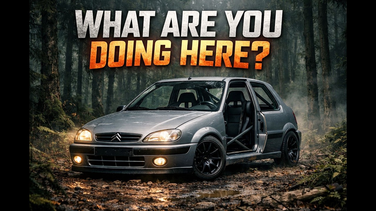 We didn`t expect to come across a car in the forest!
