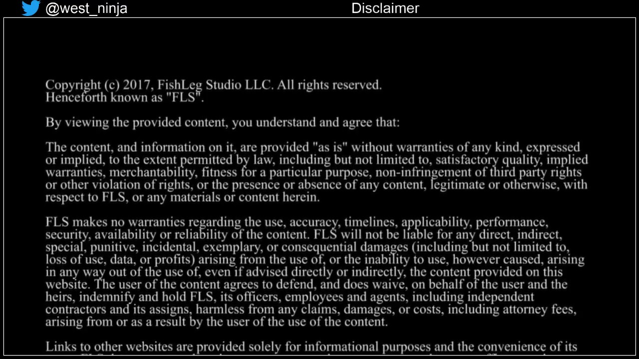 FishLeg Studio LLC Legal Disclaimer