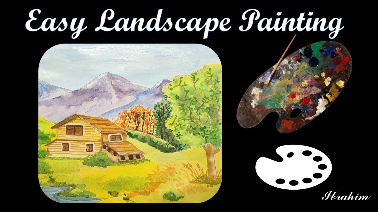 Easy Landscape Painting for Beginners l Scenery Painting 🎨 | #painting #art #paintingtutorial