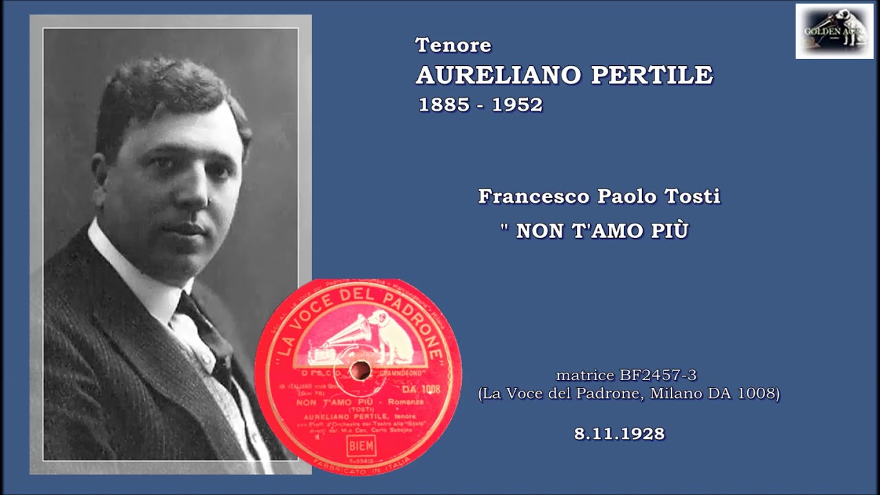Tenore AURELIANO PERTILE - F. P. Tosti  “Non t’amo più”  (1928)