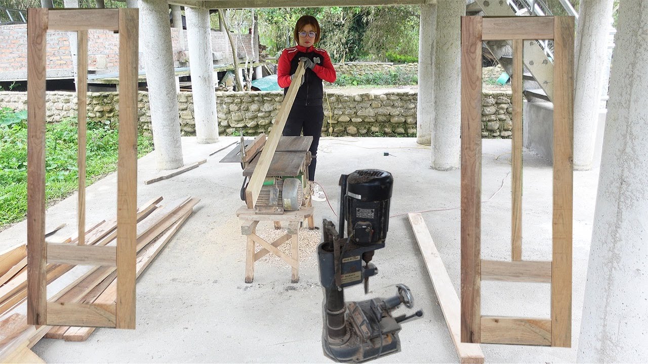 Using Saw and Chisel to Make Wooden Door Frame | Building the Dream House