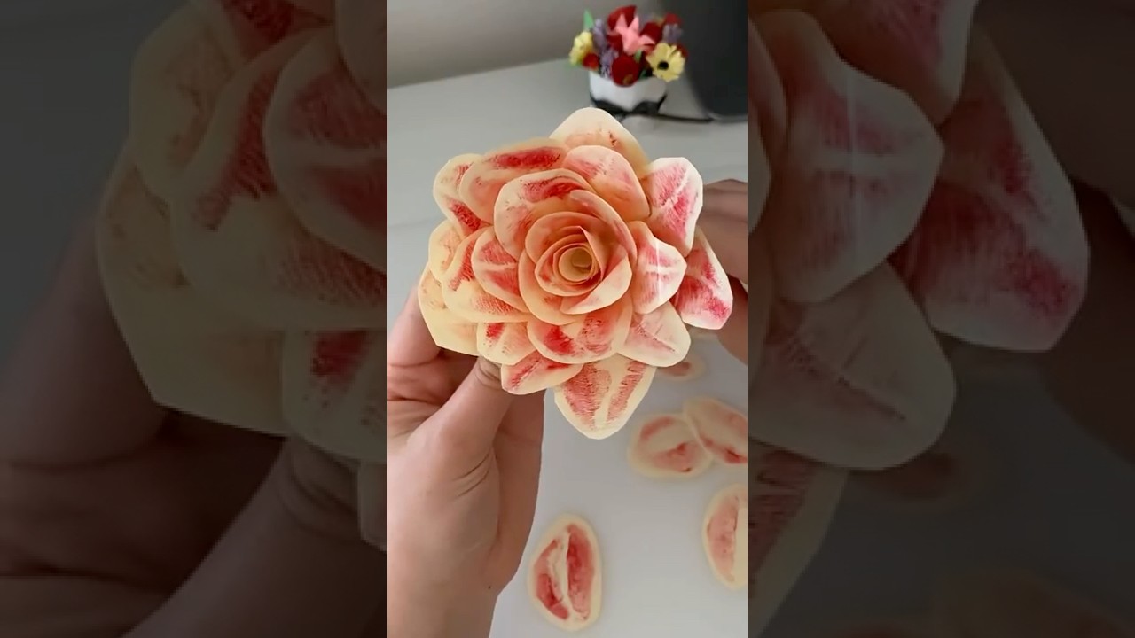DIY Kiss Rose tutorial - CUTE last minute gift idea (for him/her)  #diygift #handmade #paperflower