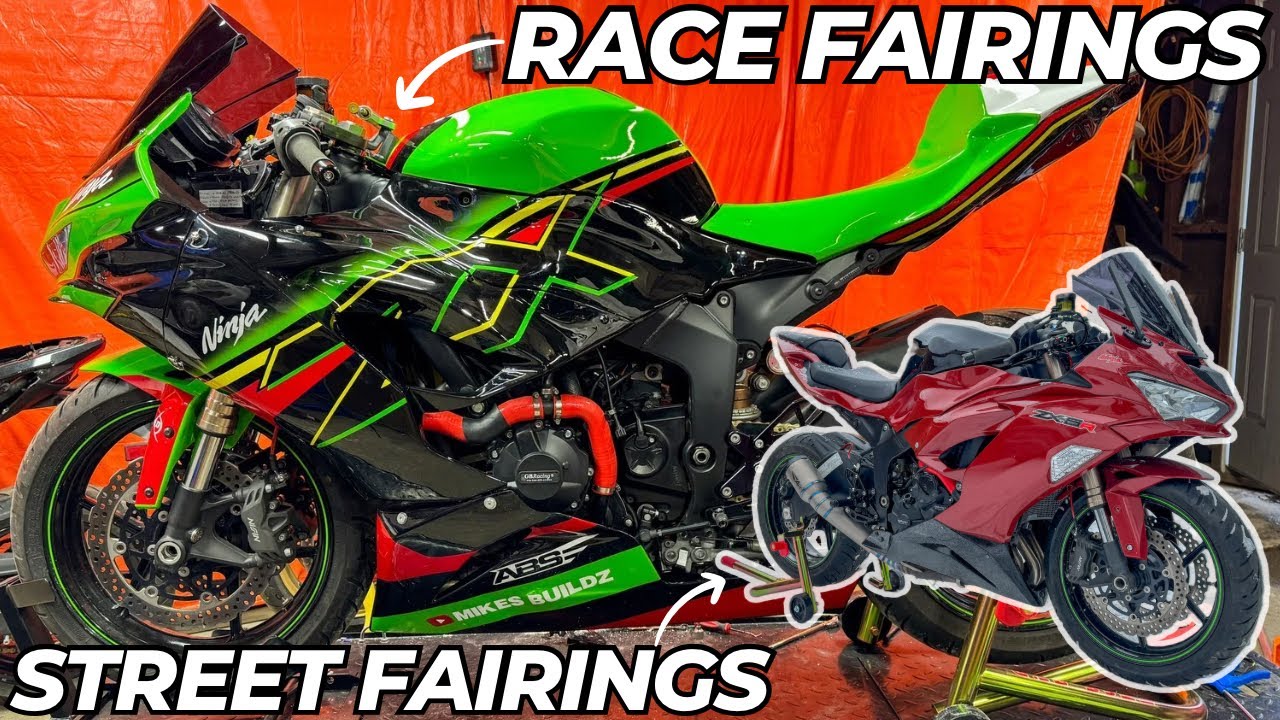 ZX6R Rebuild Part 13 - Installing ABS Race Fairings On My ZX6R