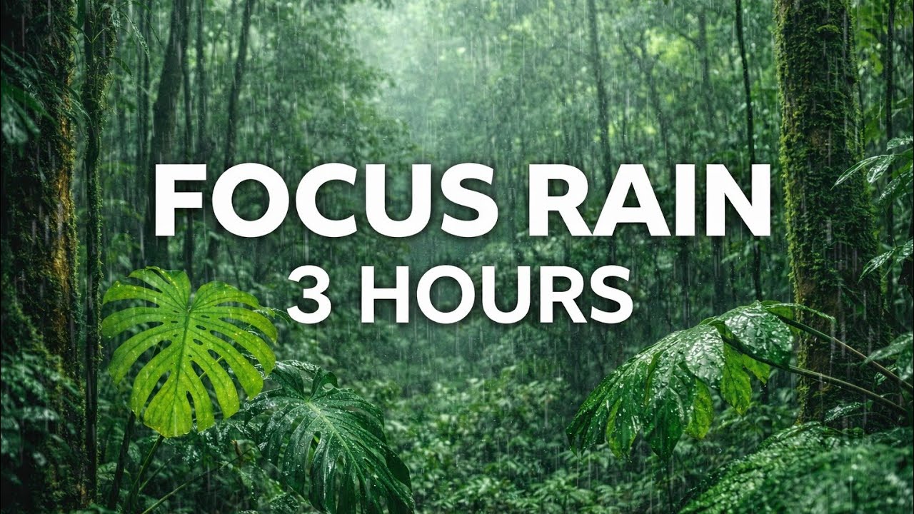 3 Hours Rain Sounds for Studying & Deep Focus 🌧️ Calm Forest Ambience