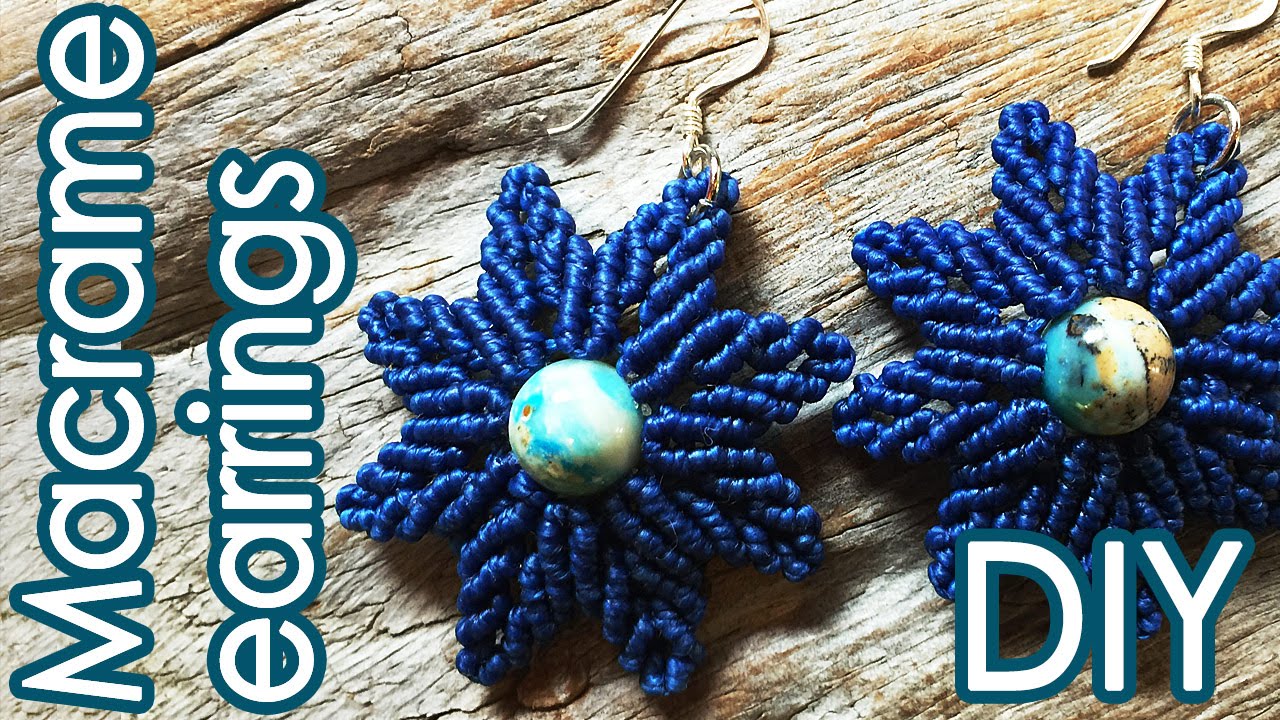 フラワーリーフイヤリングの作り方 Leaf Earrings Tutorial  【マクラメ編み】