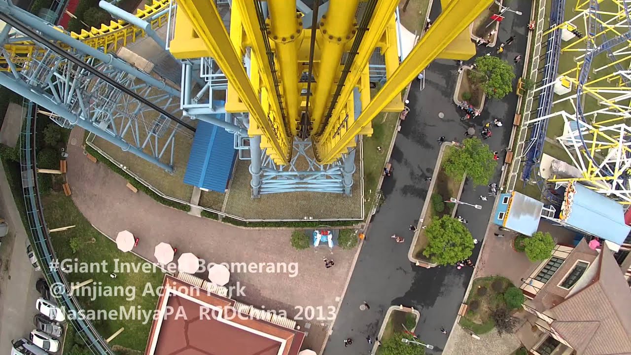 Giant Inverted Boomerang Front Seat Onride Go Pro 1080P HD Jinjiang Action Park