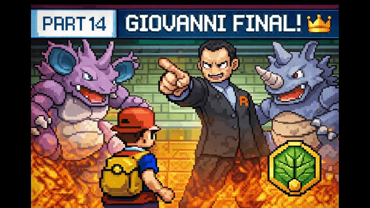 Pokémon Fire Red Part 14 – Viridian Gym & Giovanni Final Battle | Earth Badge