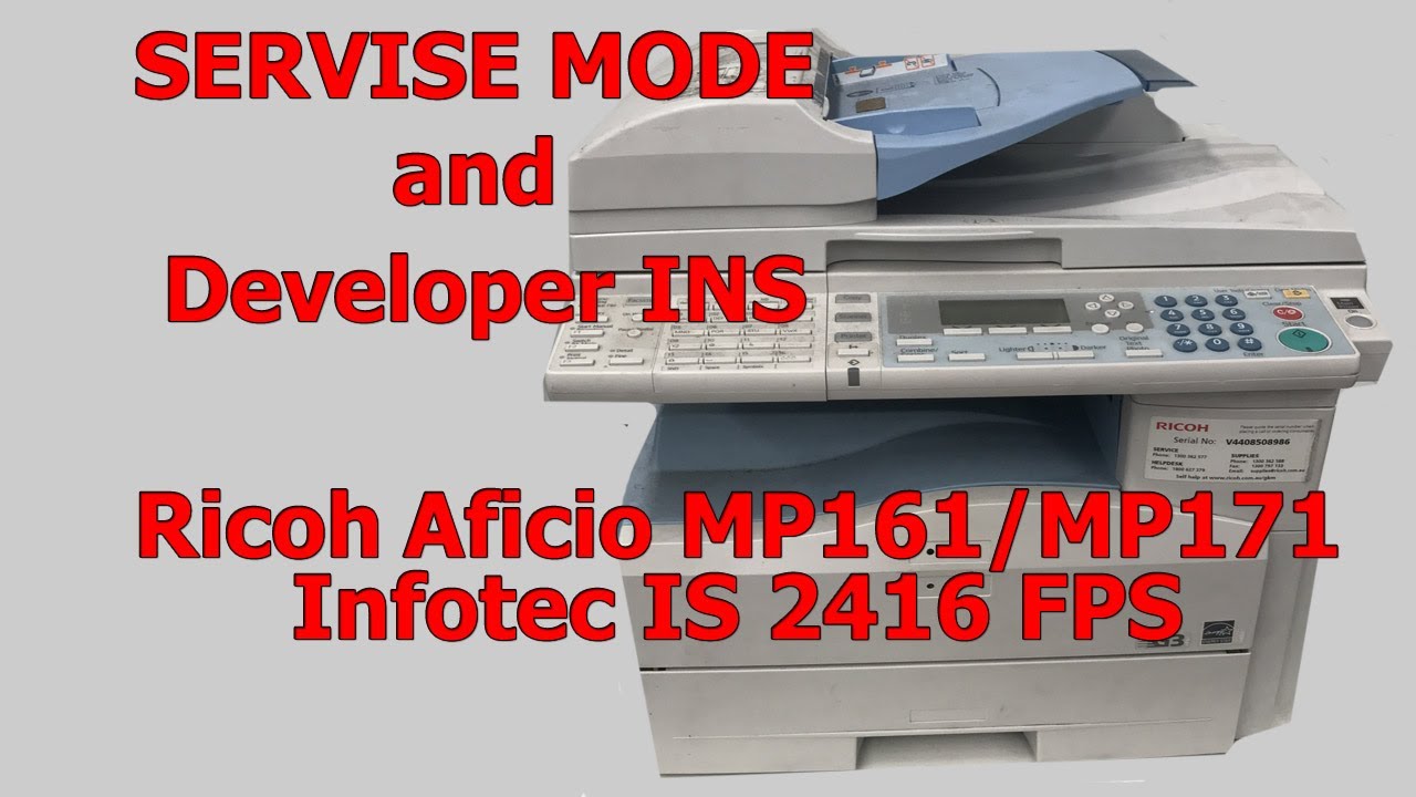 Ricoh Afico MP161/MP171 servise mode developer initialization