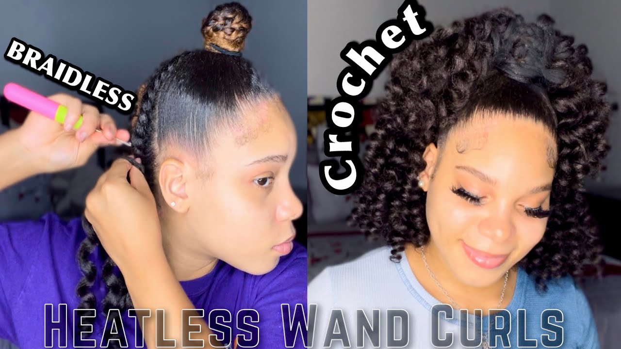$20 DIY Crotchet + Styling Tips | Half Up Half Down Wand Curls (NO HEAT REQUIRED)