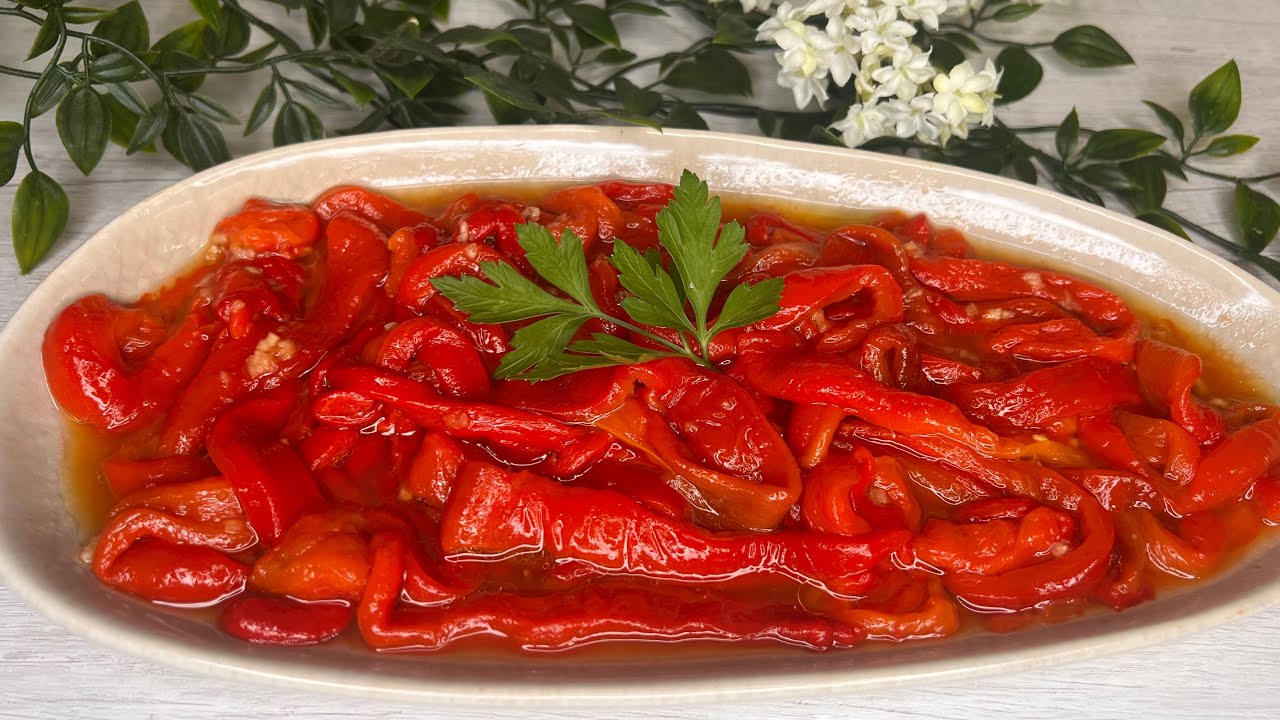 😀PIMIENTOS ASADOS EN LA FREIDORA DE AIRE, con truco para pelarlos sin dificultad #recetas