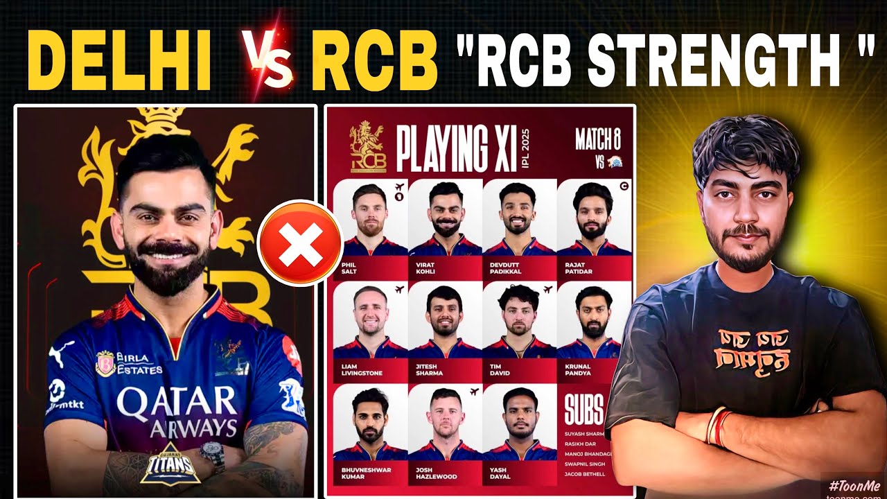 RCB vs Delhi Capitals ,RCB Bowling Batting Strength in RCB Home Ground, RCB Playing 11 IPL 2025