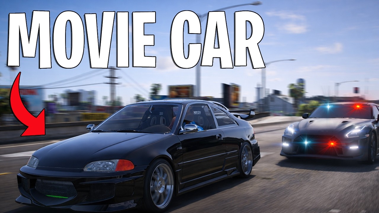 Running From The Cops Using a Movie Car In GTA 5 RP
