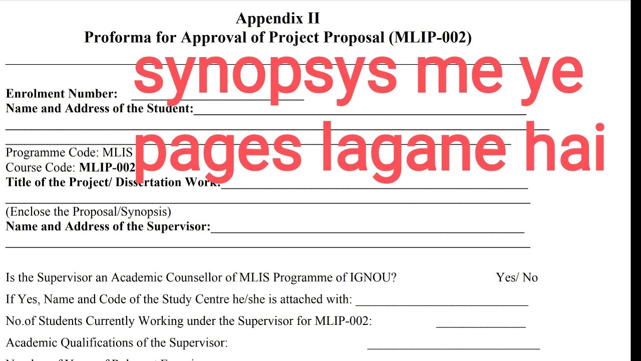 synopsys me kaun sa page lagaye#synopsys#ignou#ignousynopsys#mlis#project#dissertation#proposal