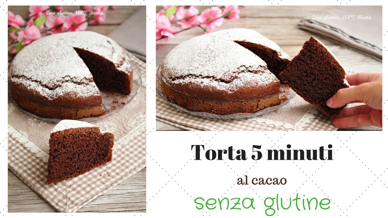 Torta 5 minuti al cacao - Ricetta senza glutine