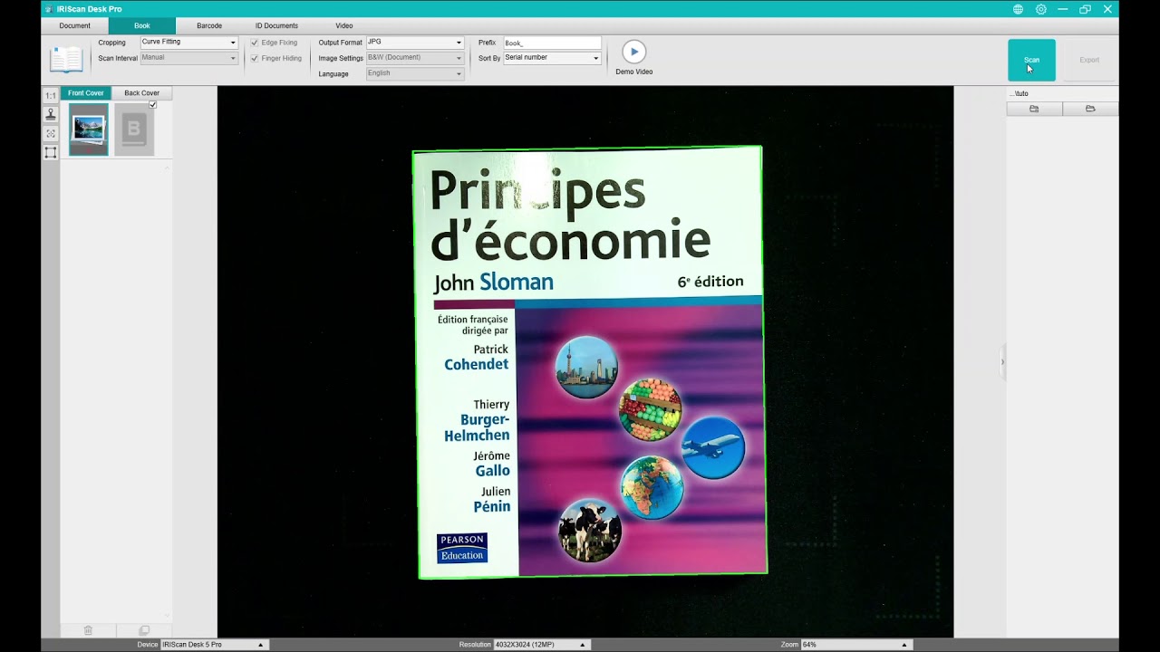 IRIScan Desk - How to scan covers of a book