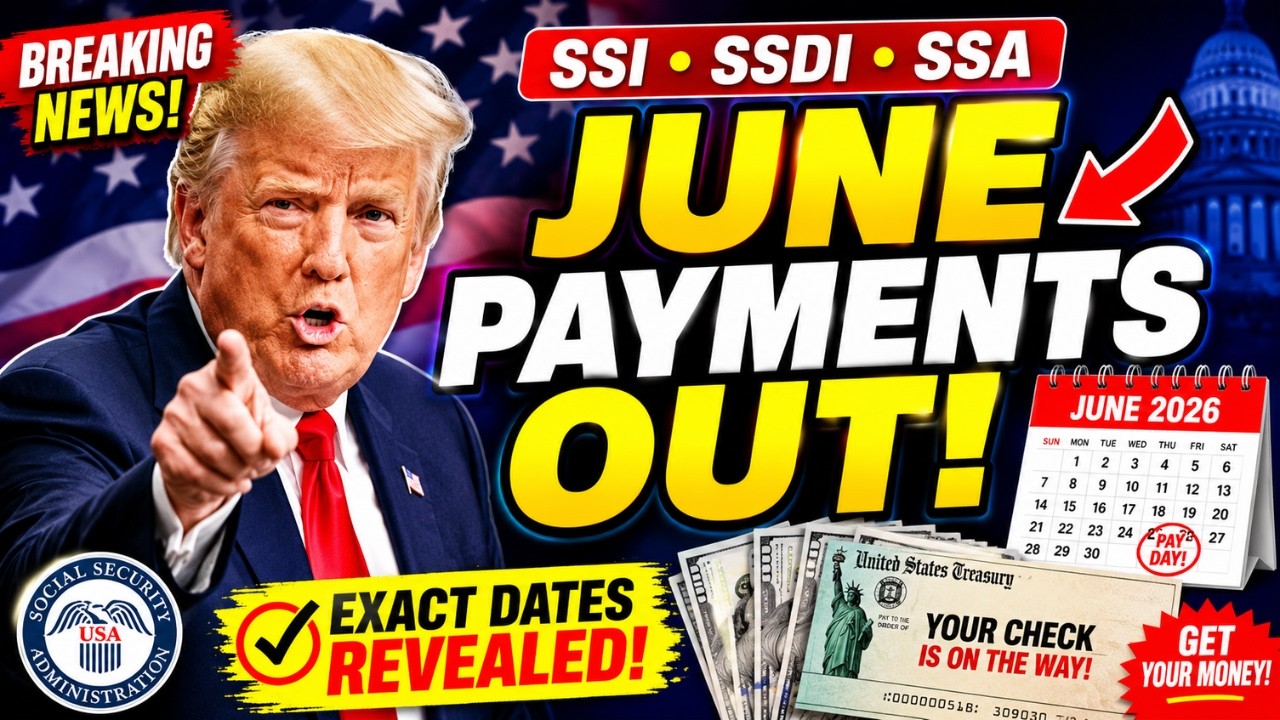 ПОДТВЕРЖДЕННЫЕ ДАТЫ ВЫПЛАТ SSA ЗА ИЮНЬ 2026 ГОДА! ВЫПЛАТЫ SSI, SSDI И ПЕНСИОННЫЕ НАЧИСЛЕНИЯ УЖЕ П...