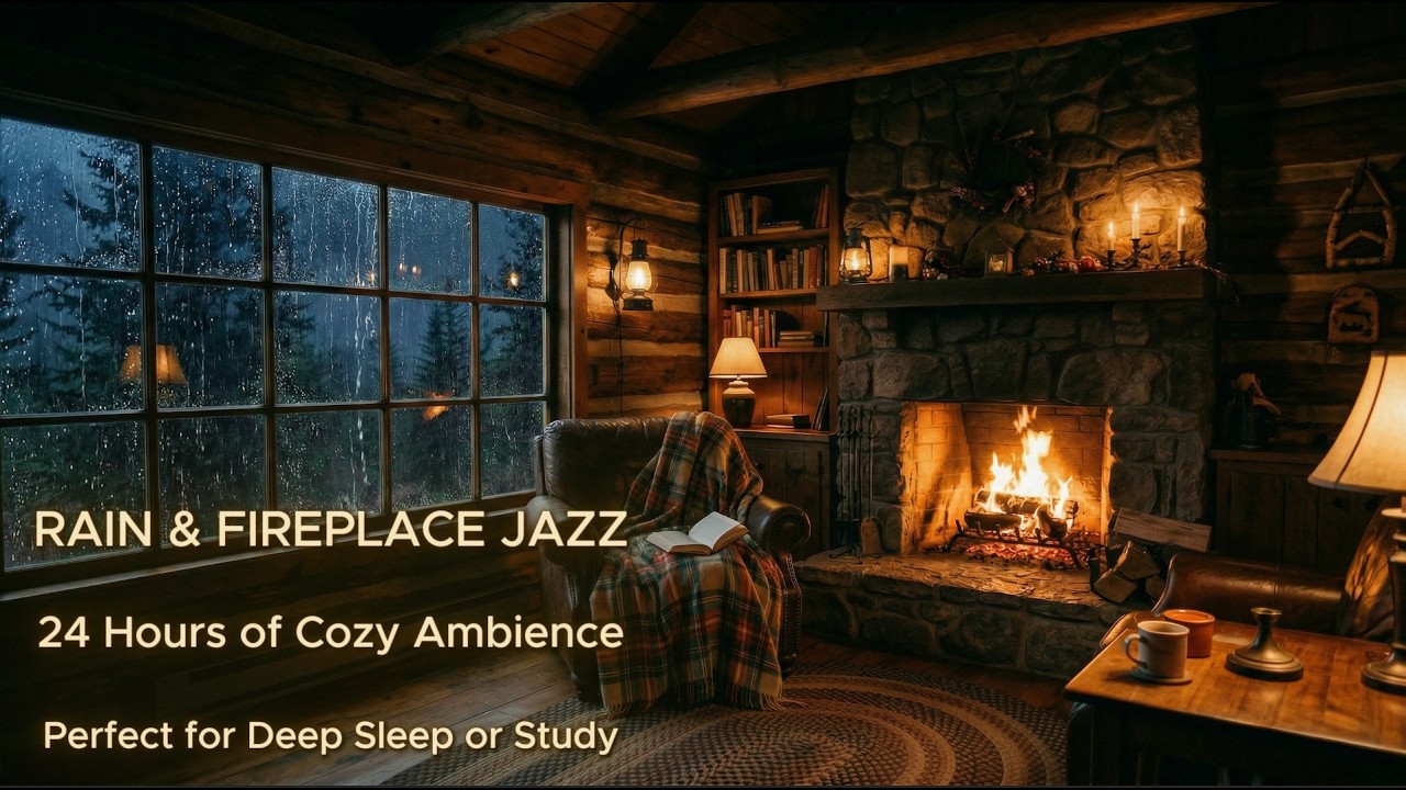 Relaxing Jazz & Rain Sounds for Studying, Reading, and Deep Sleep (24 Hours)