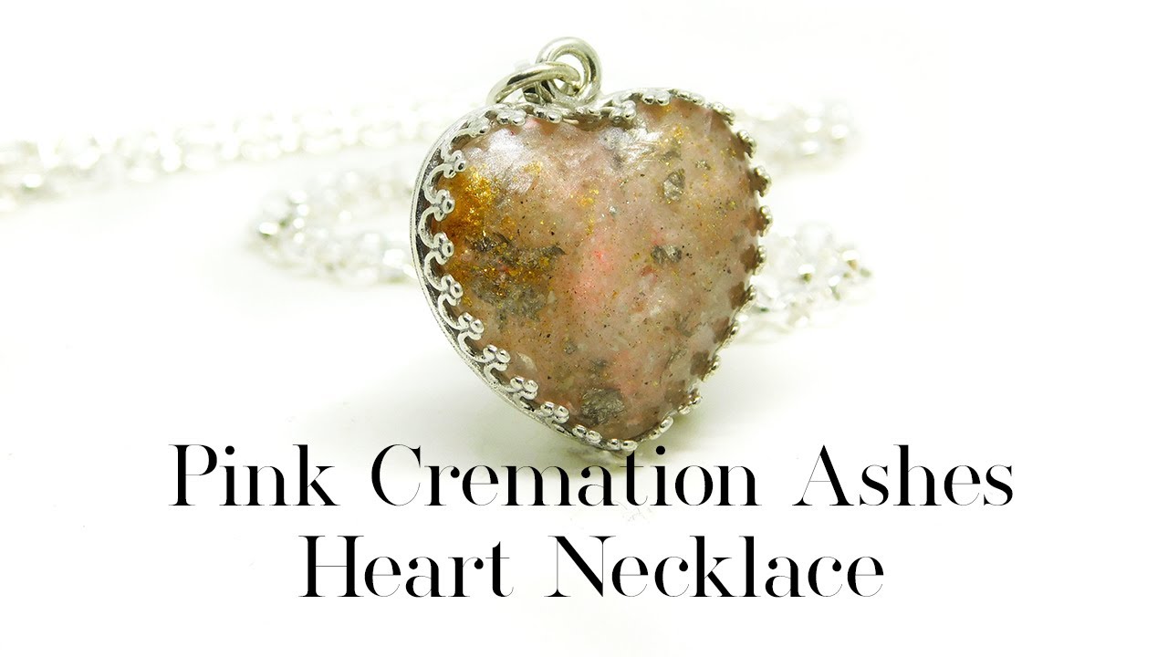 Pink Cremation Ashes Heart Necklace