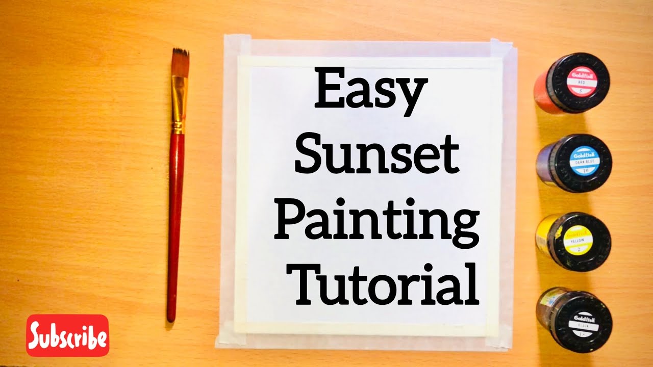 Easy Sunset Acrylic painting Tutorial | Poster Colors | easy Painting for beginners 