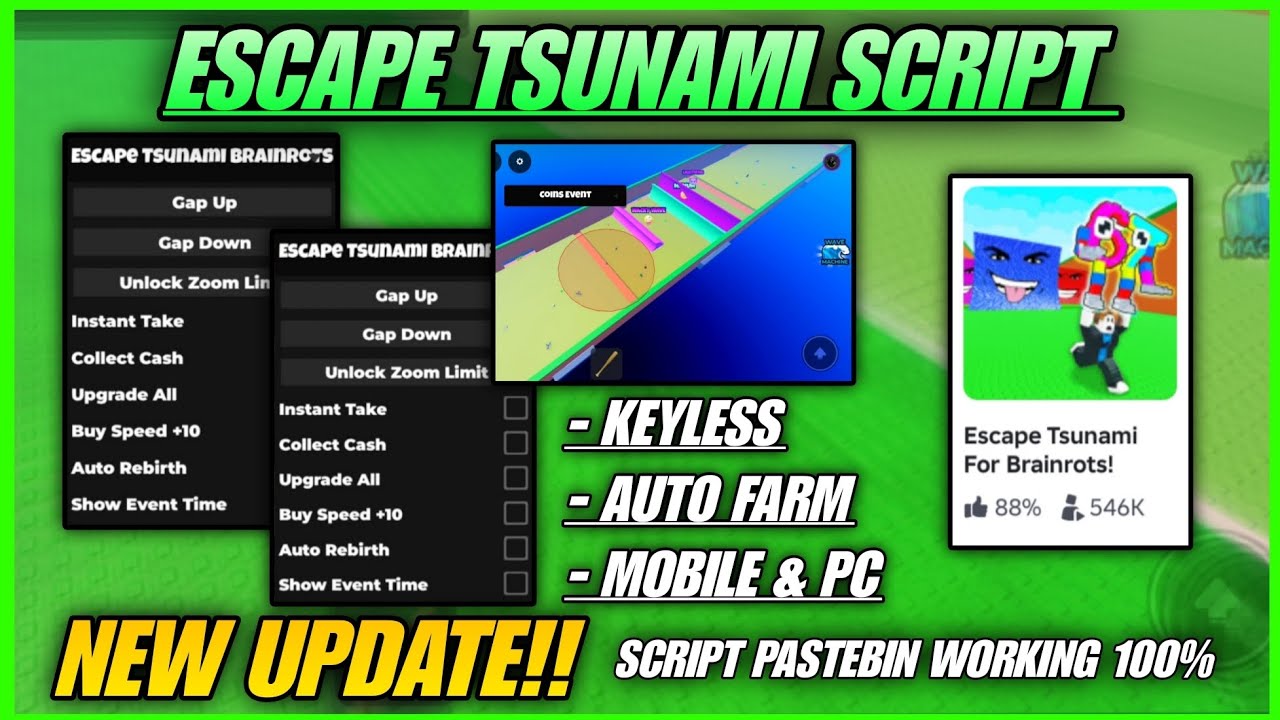 [🌊 БЕЗ КЛЮЧА] Скрипт для спасения от цунами (для Brainrots) - РЕЖИМ БОГА | ПРОТИВ ЦУНАМИ | АВТОФАРМ