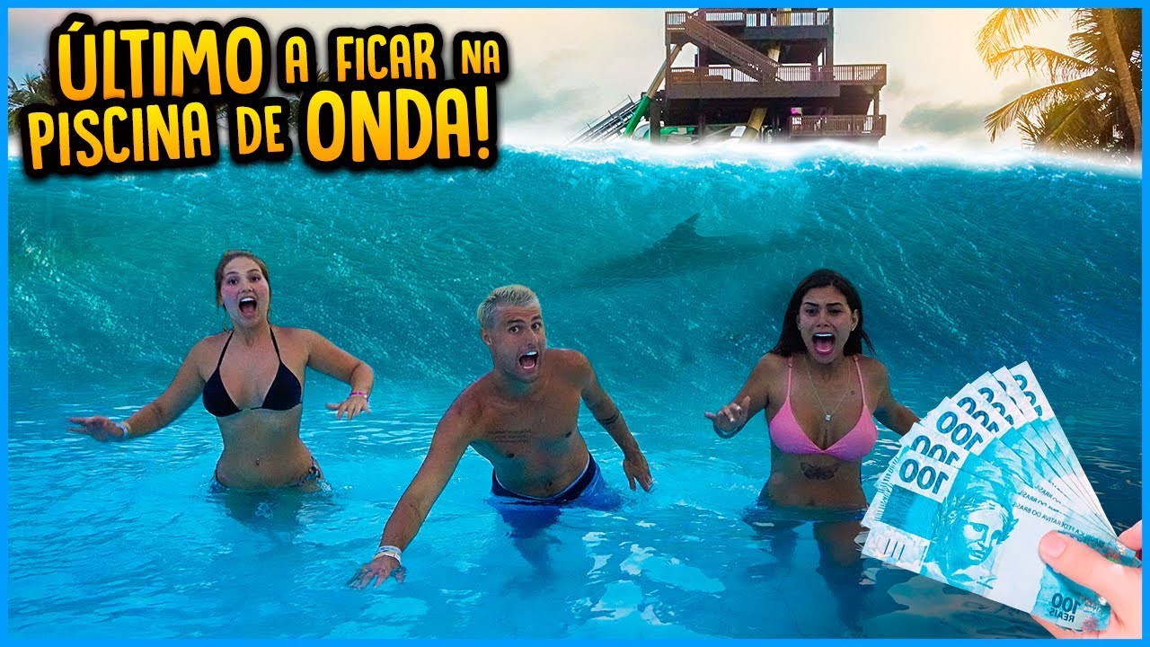 ÚLTIMO A FICAR NA PISCINA DE ONDAS GANHA 5000 R$!! ( PARQUE AQUÁTICO ) [ REZENDE EVIL ]