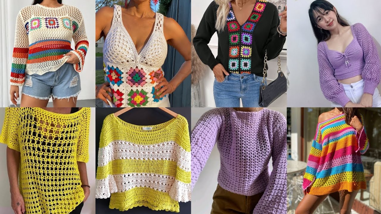 Crochet Top Blouse Latest New Design 2025 For Granny Square Blouse||Crop Top||Tunic Top Blouse