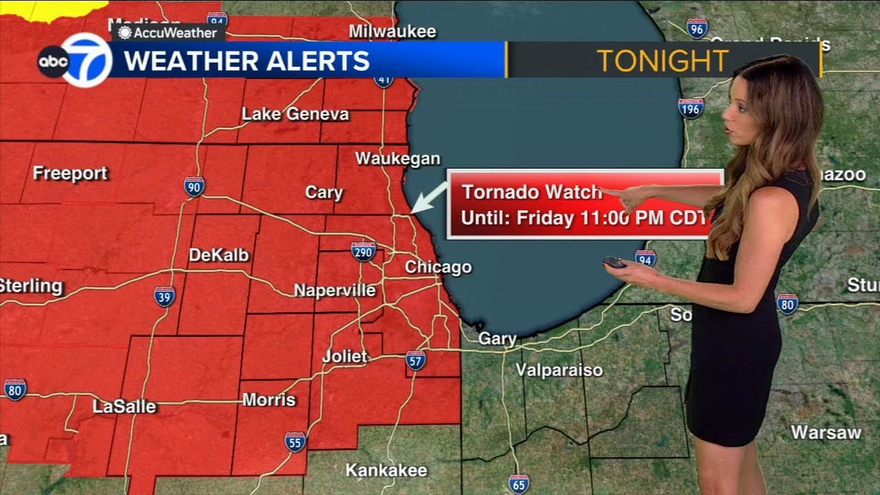 Chicago weather: Tornado Watch for entire area tonight, severe storms could bring heavy rain, wind