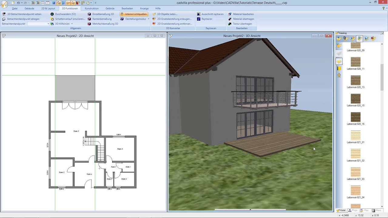 cadvilla&reg; Support - Eingabe einer Terrasse - 2 verschiedene M&ouml;glichkeiten