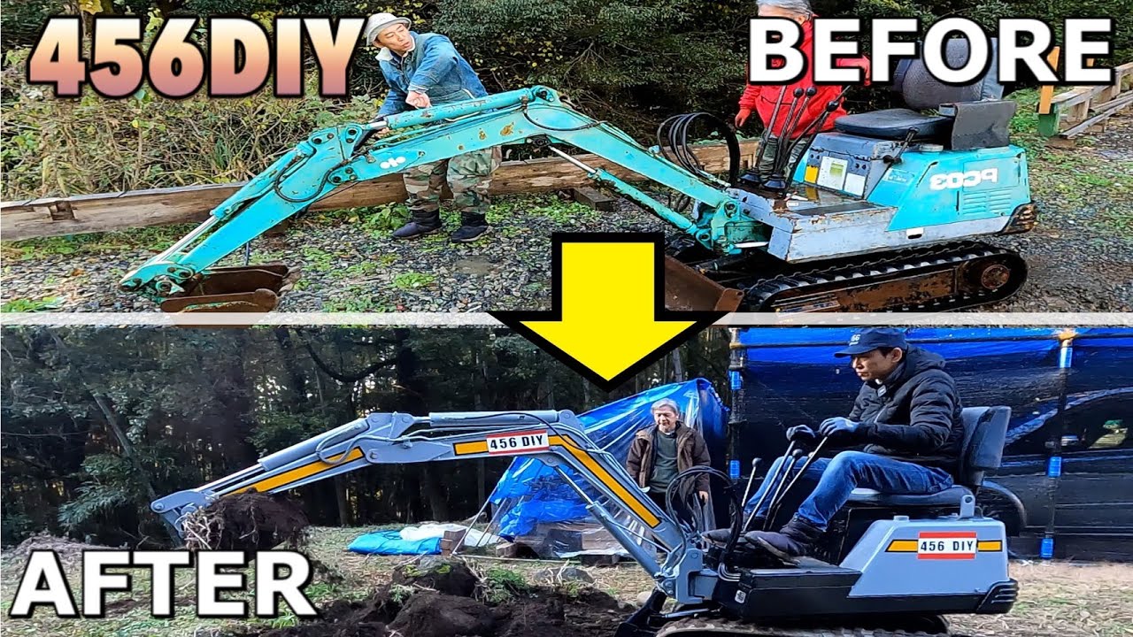 【ガレージDIY】 総集編 ミニユンボ中古をレストア！ついに完成したミニユンボを一気見！ステッカーチューンでアメリカンスタイルに！整備&装飾でパワーアップ！これで整地もDIYも楽ちん！？