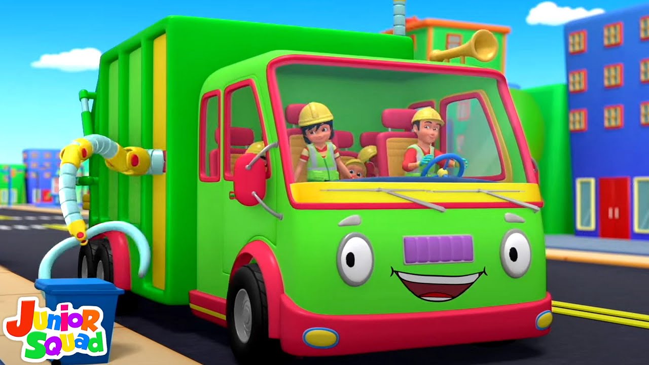 Wheels On The Garbage Truck + More Street Vehicles Songs for Kids