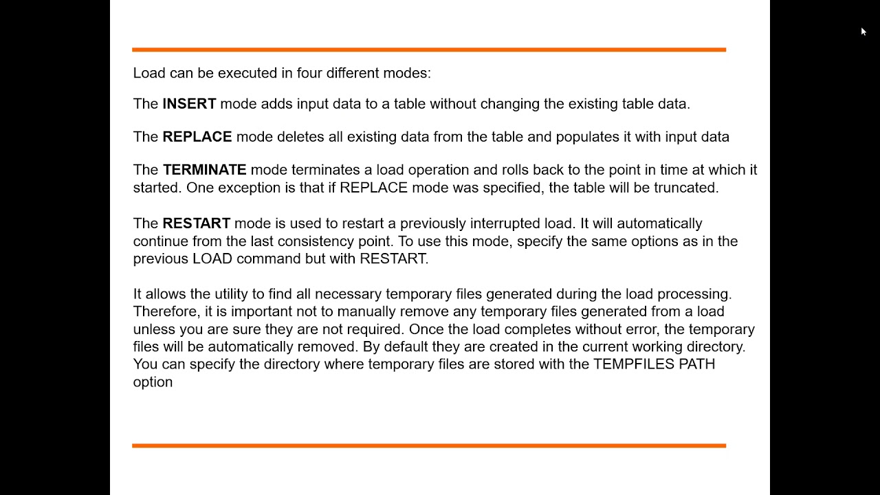db2 LUW Load Utility