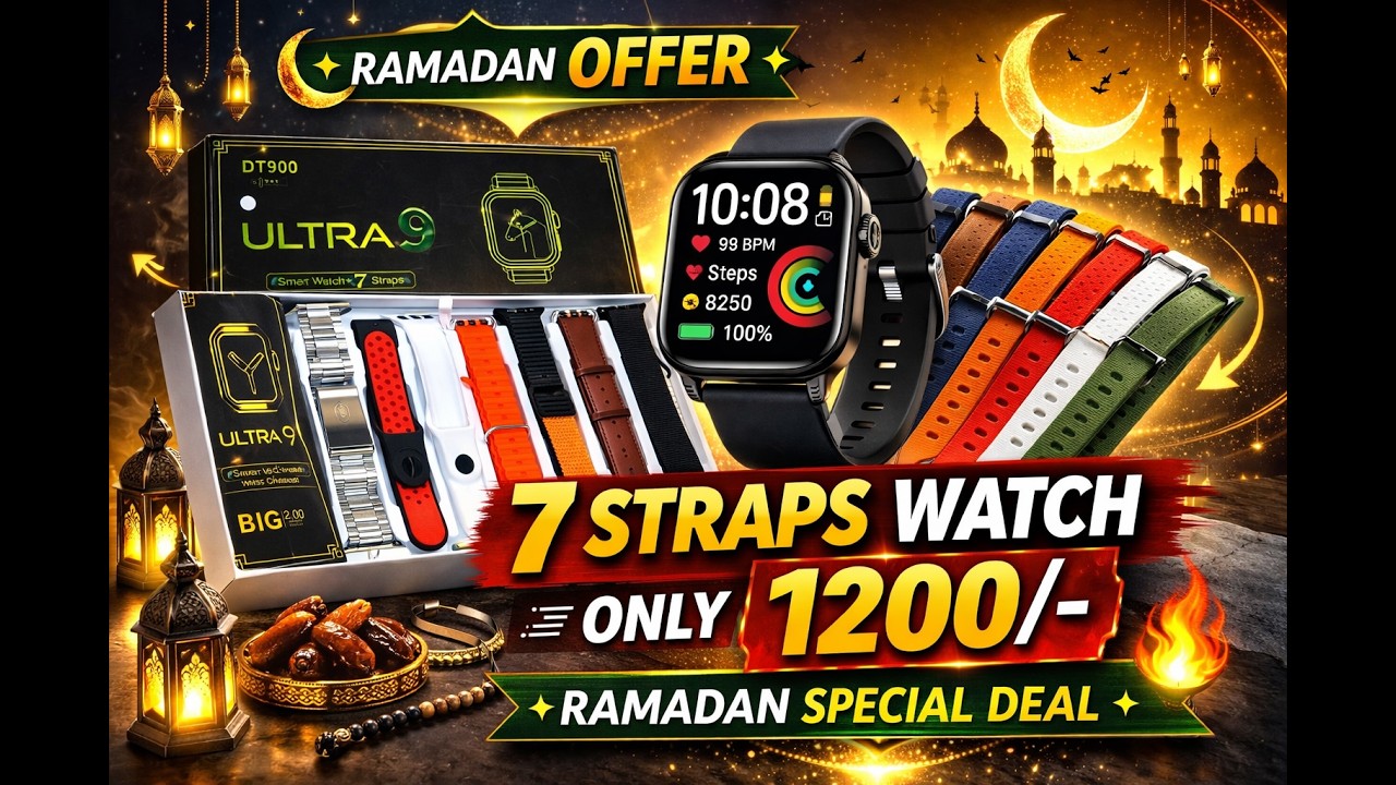 Rs.1200 Mein 7 Straps Smart Watch 😱 Ramadan Dhamaka Offer
