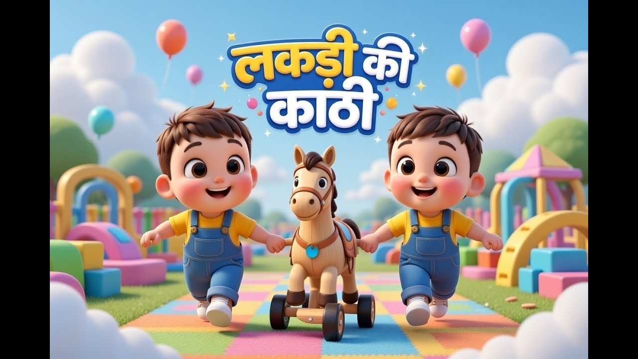 🎠 Lakdi Ki Kathi Kathi Pe Ghoda rhyme | Popular Hindi Nursery Rhymes | Baby Fun House Kids