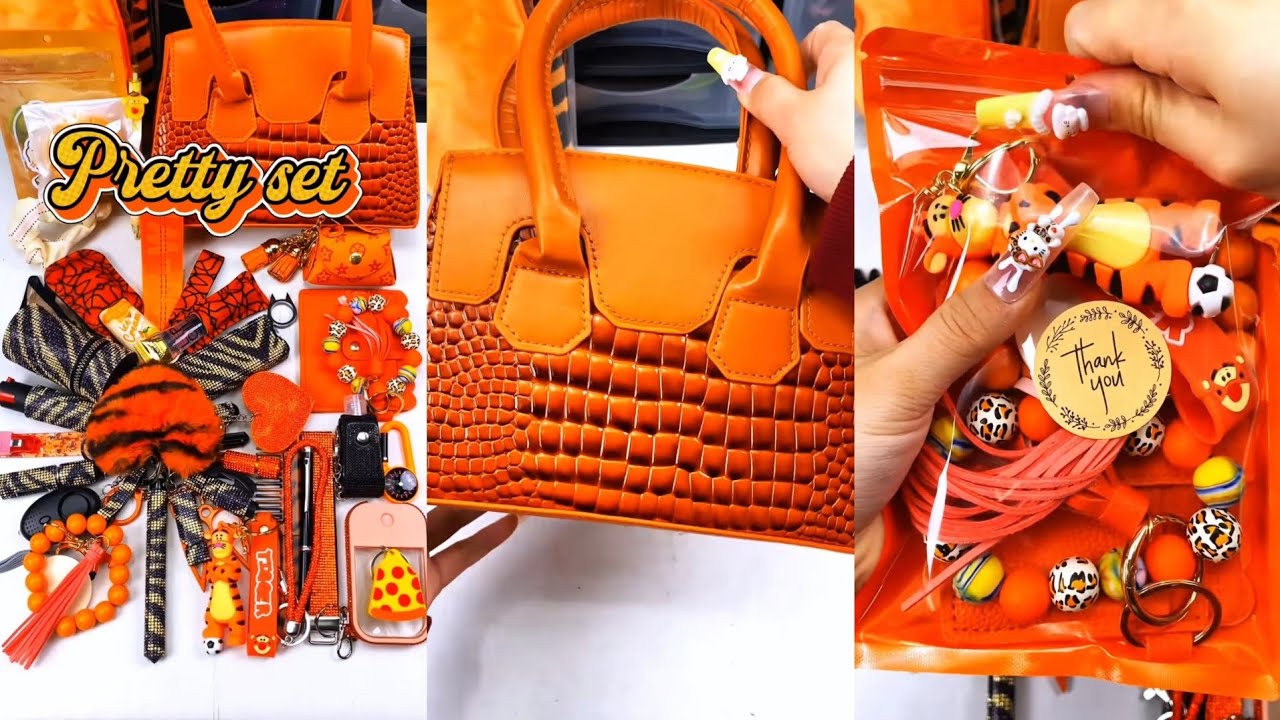 Orange🍊‎Huge 40 scoop order packing| Satisfying ASMR| Selfdefense & Cutebag| Enjoy💋