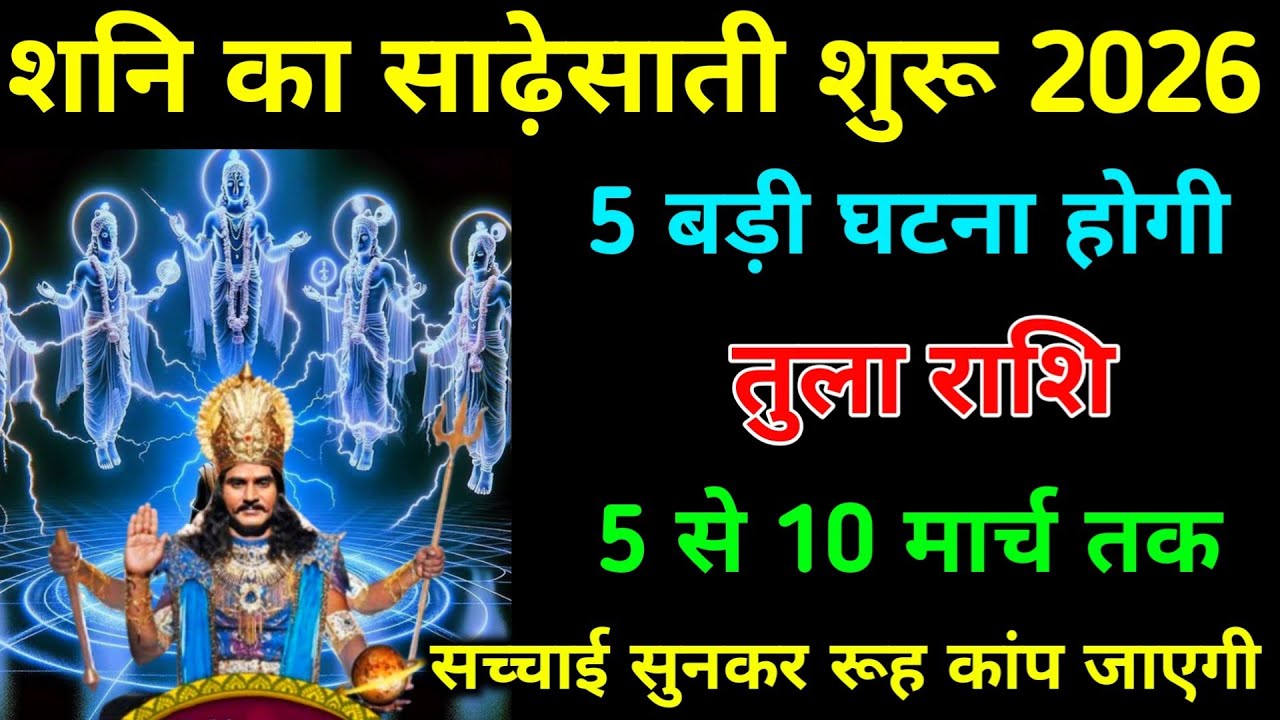 तुला राशि 5 से 10 मार्च शनि का साढ़ेसाती शुरू 2026 5 बड़ी घटना होगी। #tula_rashi #astrology 