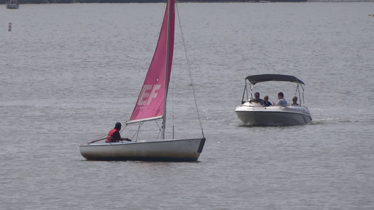 Sailing charles river, with almost capsize