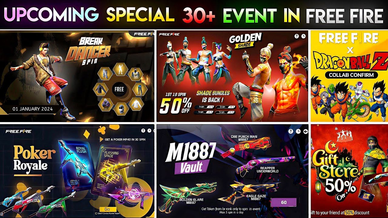 Upcoming Events in Free Fire 🤯🥳| Free Fire New Event | Ff New Event | New Event Ff