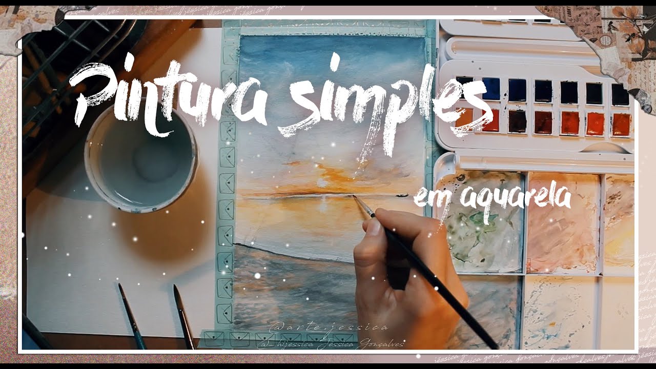 Como PINTAR PÔR DO SOL COM AQUARELA  - Pintura em Aquarela , Dicas e Técnicas simples de Aquarela 🎨