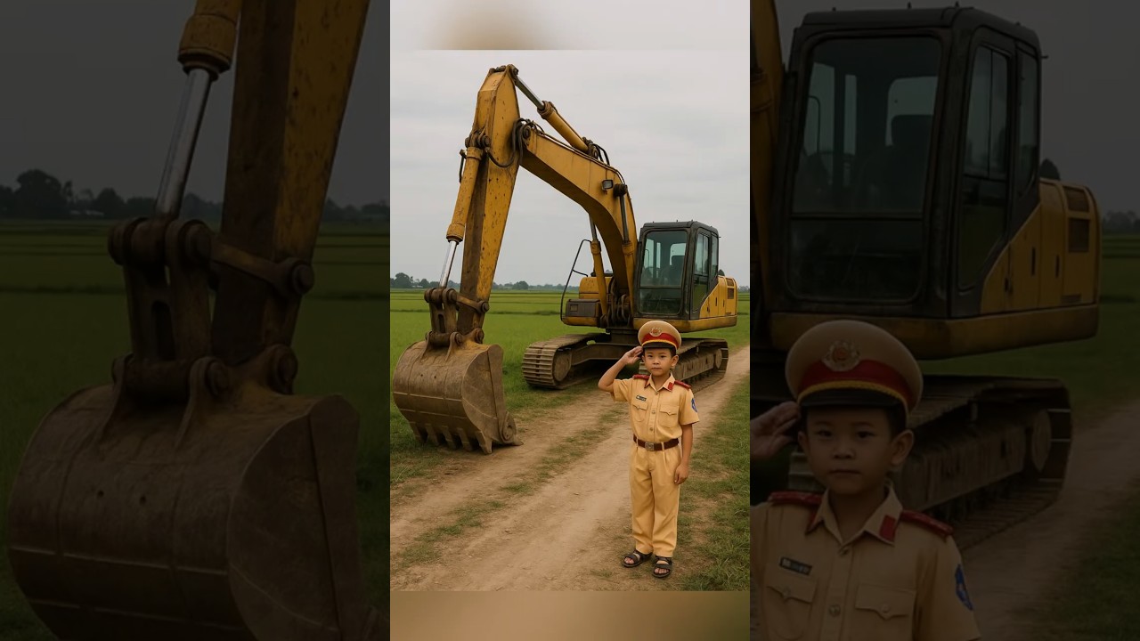 ✅✅Cậu b&eacute; ch&agrave;o m&aacute;y x&uacute;c #mayxuc #shortvideo #excavator