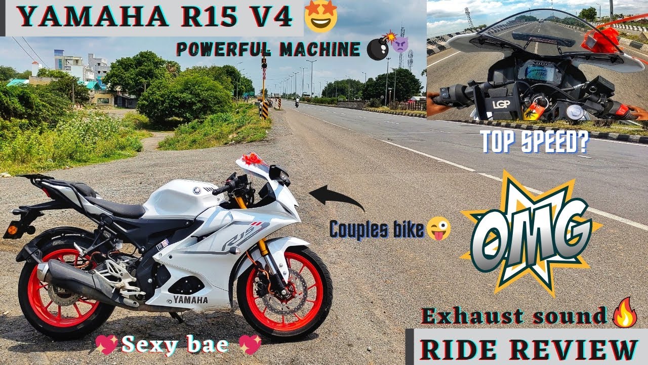 Yamaha R15 v4 😻-Ride Review💥/I am Impressed 💕🥵/White Beauty💝/Mileage 50+😵/Raw Power🤯/Exhaust Sound😈