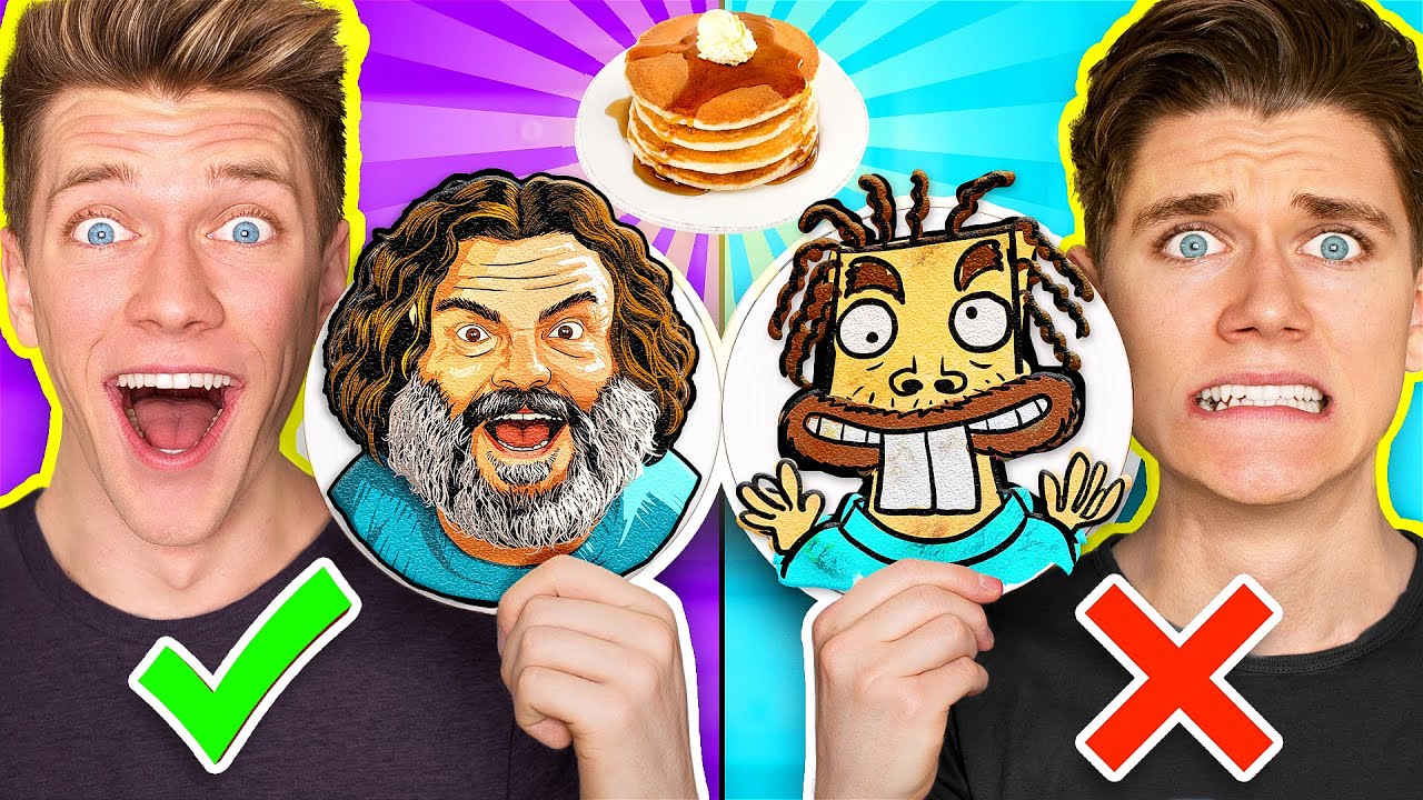 100 Best PANCAKE ART CHALLENGES!!! ft. Minecraft vs Roblox, Superman & How To Train Your Dragon