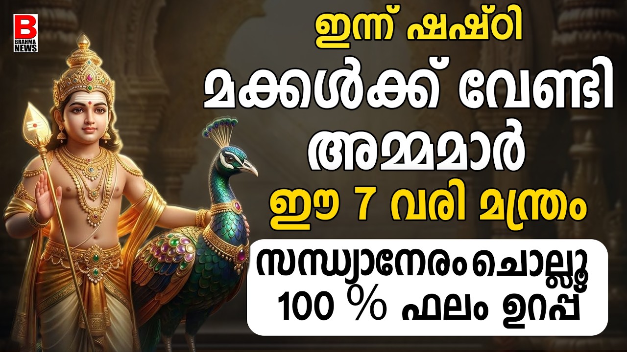 എത്ര വലിയ വിഷമവും മാറും, ഈ7 വരി സുബ്രമണ്യ മന്ത്രംപ്രഭാതത്തിൽ  ജപിച്ചാല്‍ മതി..SHASHTI2026.27Skanda