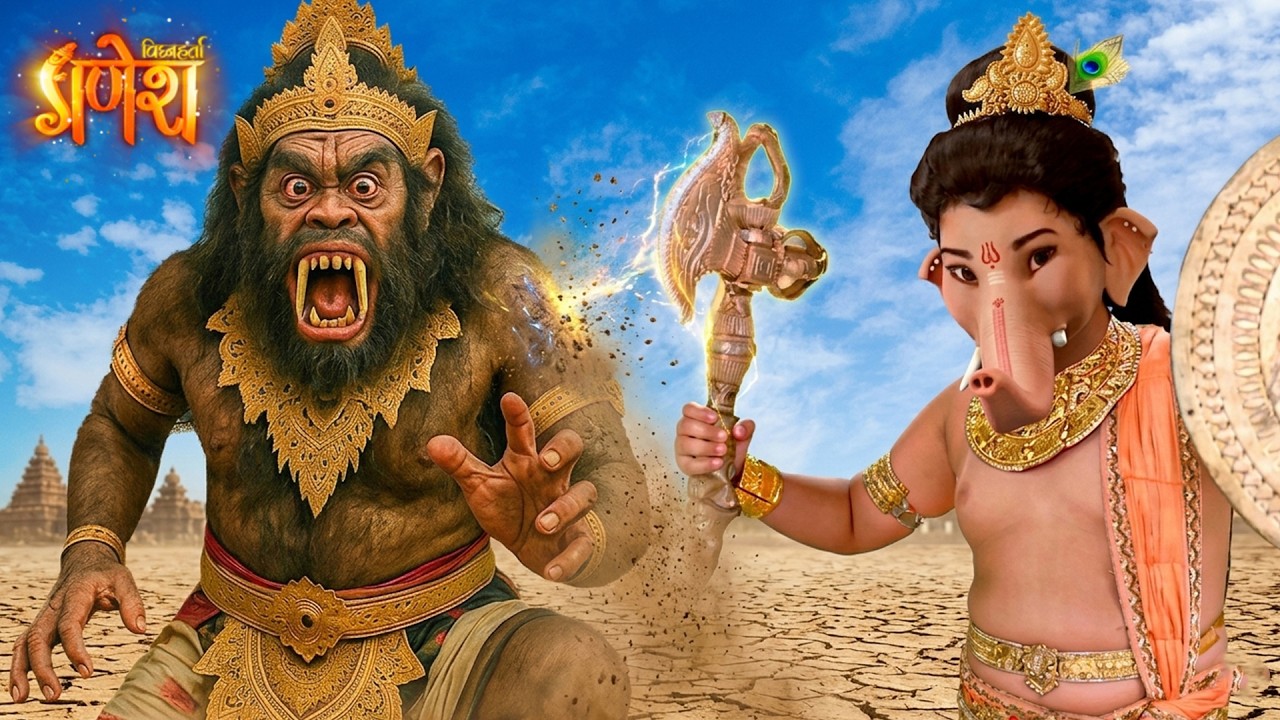 गणेश जी ने दिव्य फरसा से किया भण्डासुर का वध | विघ्नहर्ता गणेश | Vighnaharta Ganesh 2026