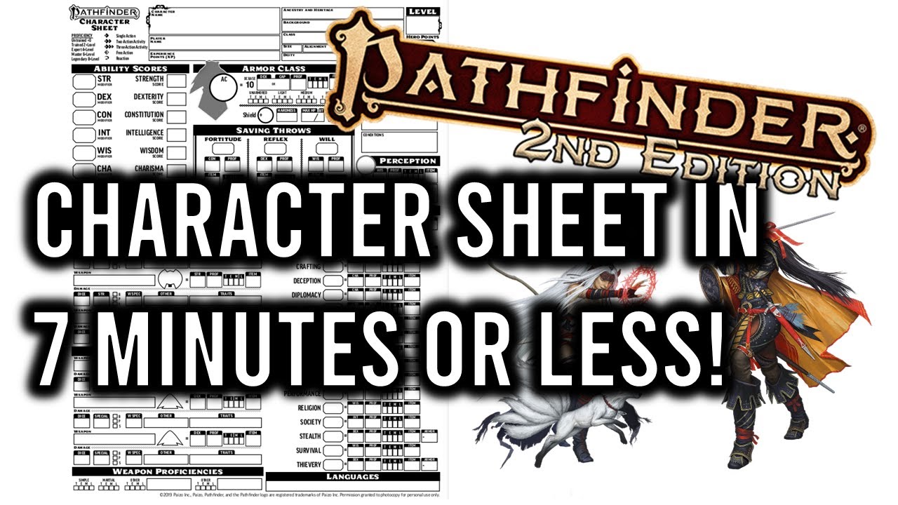 Pathfinder 2e Character Sheet in 7 Minutes or Less